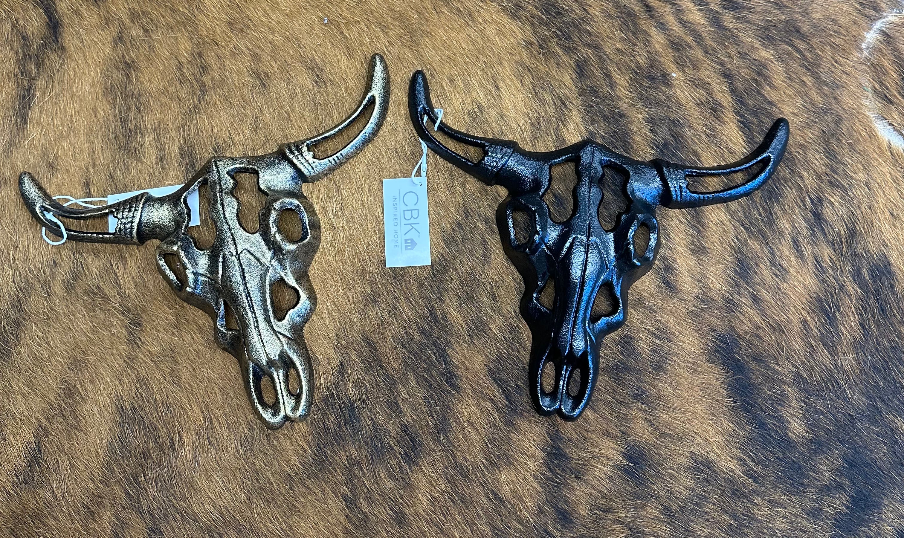 Iron Cow Skull Decor